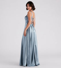 Angelica Formal Satin A-Line Gown
