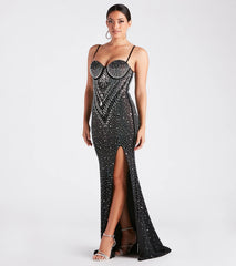 Candice Formal Rhinestone A-Line Long Dress