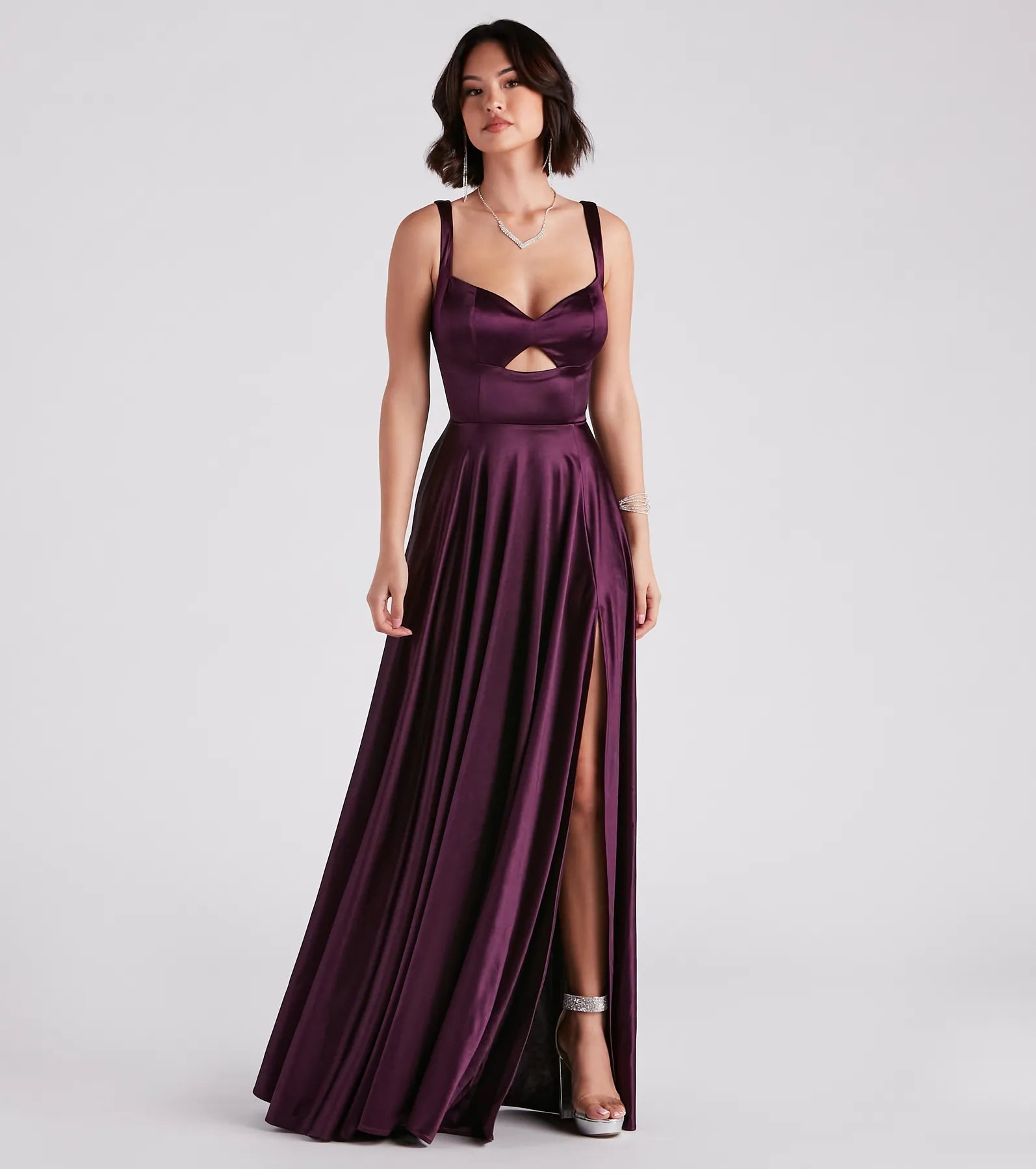 Angelica Formal Satin A-Line Gown