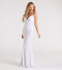 Carina Lace-Up Mermaid Glitter Formal Dress