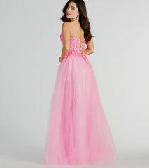 Margo Corset Floral Applique A-Line Ball Gown